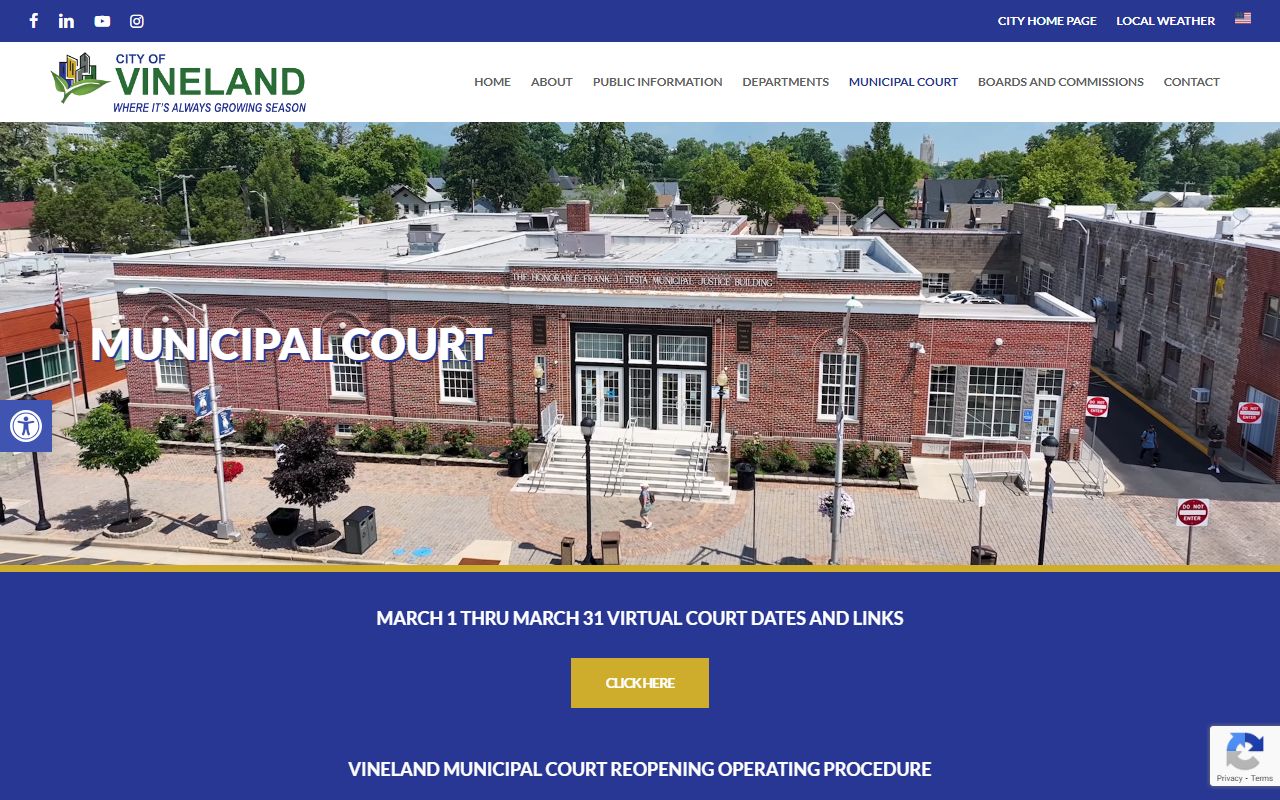 Vineland Municipal Court for local criminal records