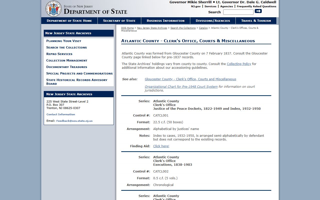 Atlantic County historical criminal records at New Jersey State Archives