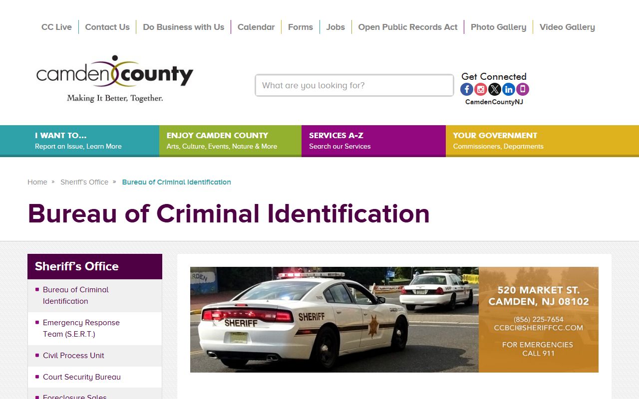Camden County Sheriff's Office criminal identification bureau
